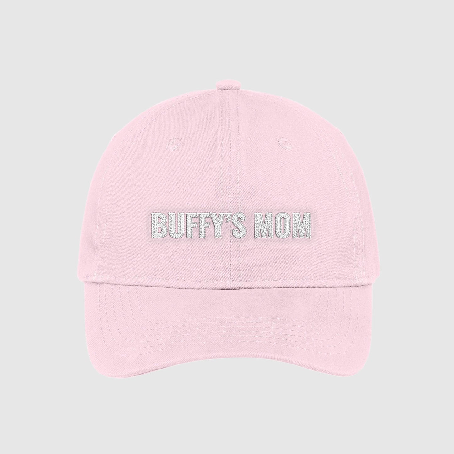 Blush light pink customizable dog mom hat with your dog's name embroidered on the front.
