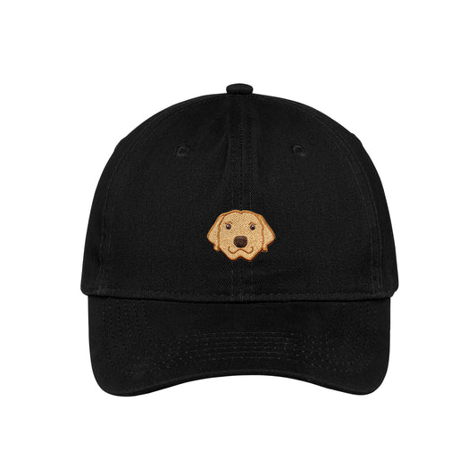Black custom dog dad hats customized with your dog's face embroidered on the front.