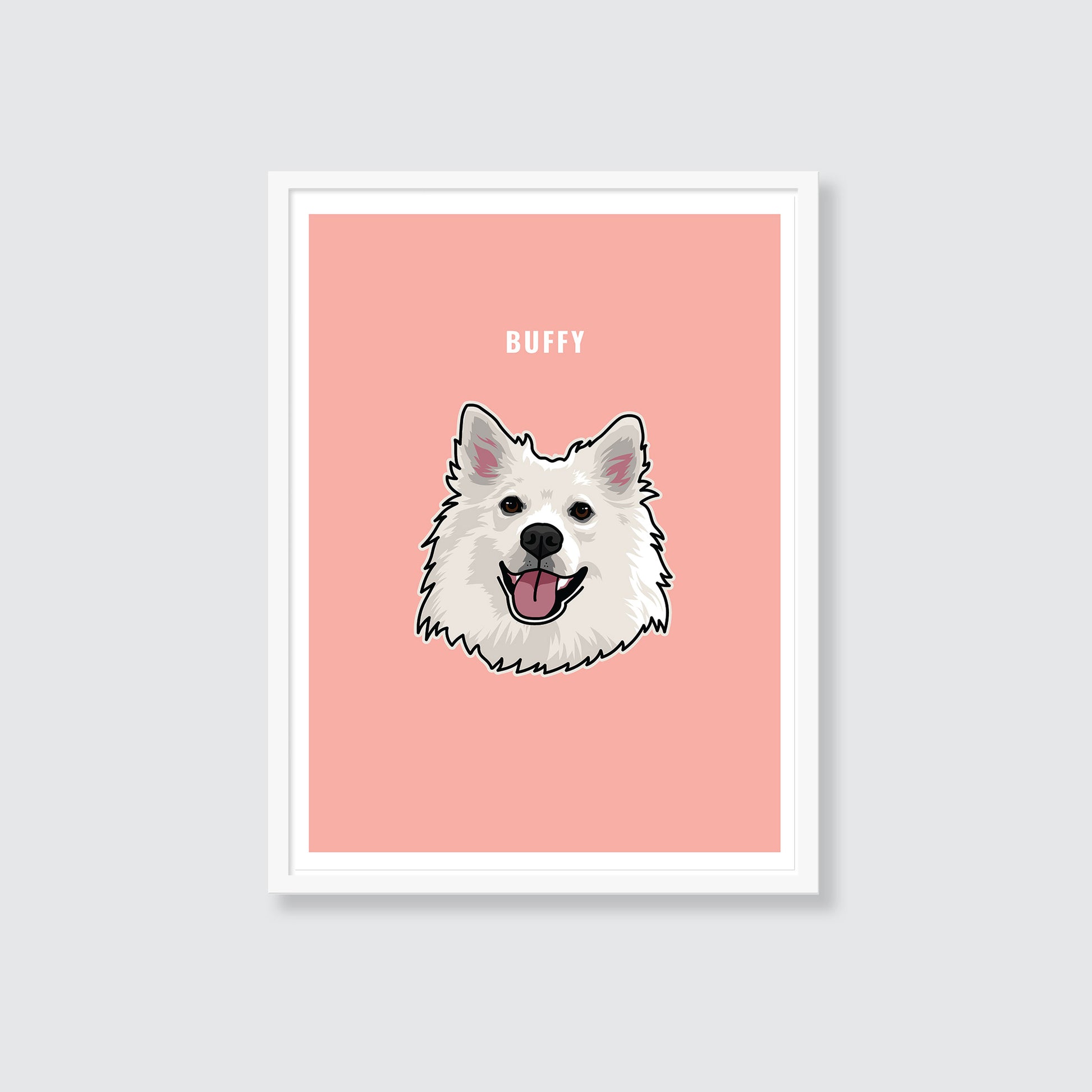 Custom Pet Poster in peach with your dog, cat & pet.